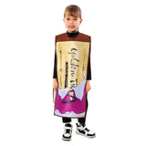 Charlie and the Chocolate Factory Movie Kids Children Gold Coupon Cosplay Costume Outfits Suit