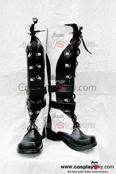 Classical White and Black Boots Shoes Custom Made