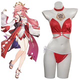 Genshin Impact Yae Miko Cosplay Costume Halloween Carnival Party Disguise Suit