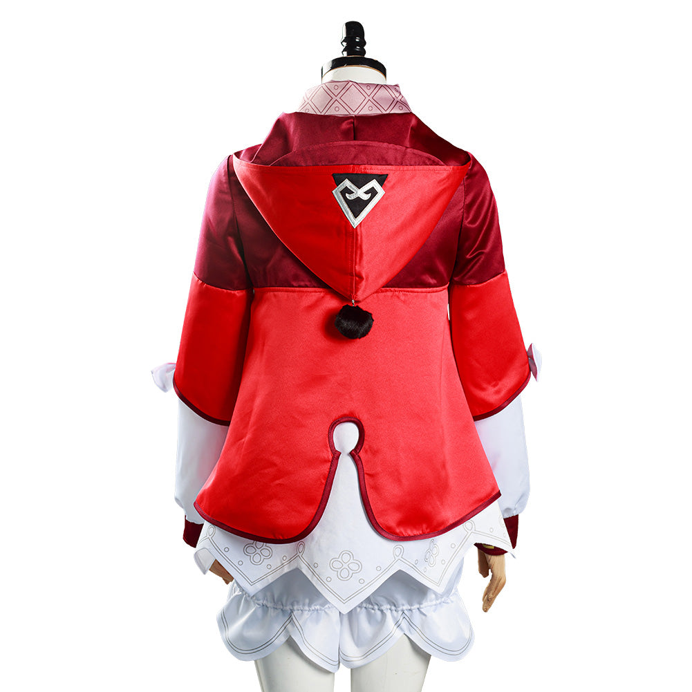 Wolancy Genshin Impact Klee Cosplay Costume Klee Outfit Dress Uniform Jacket Shirt Shorts Suit Set