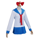 Poputepipikku Pop Team Epic Popuko Pipimi Halloween Carnival Suit Cosplay Costume Blue Uniform Skirt Outfits