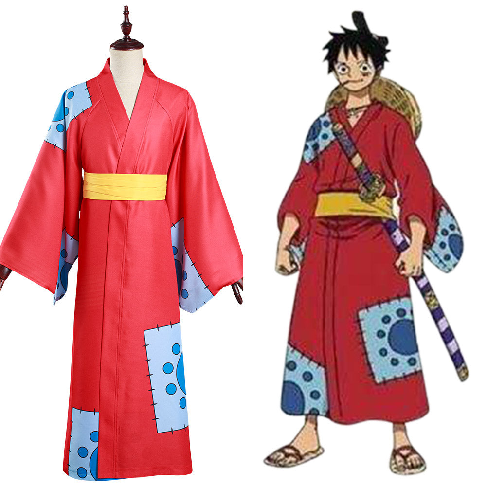 Anime Cosplay One piece Luffy Halloween Costume Uniform Suit Outfit Cloak  Shoes