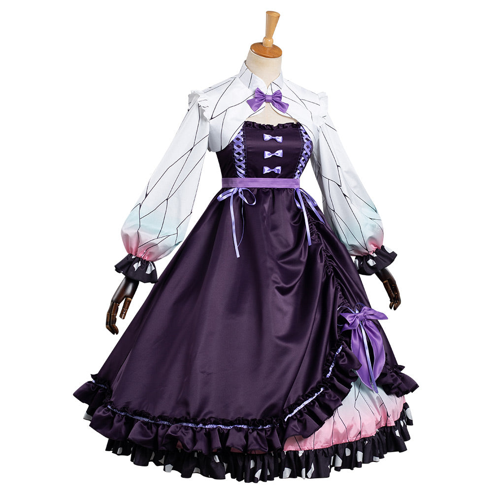 Demon Slayer Kochou Shinobu Halloween Carnival Suit Cosplay Costume Lolita Dress Kimono Outfits Re-creation Design