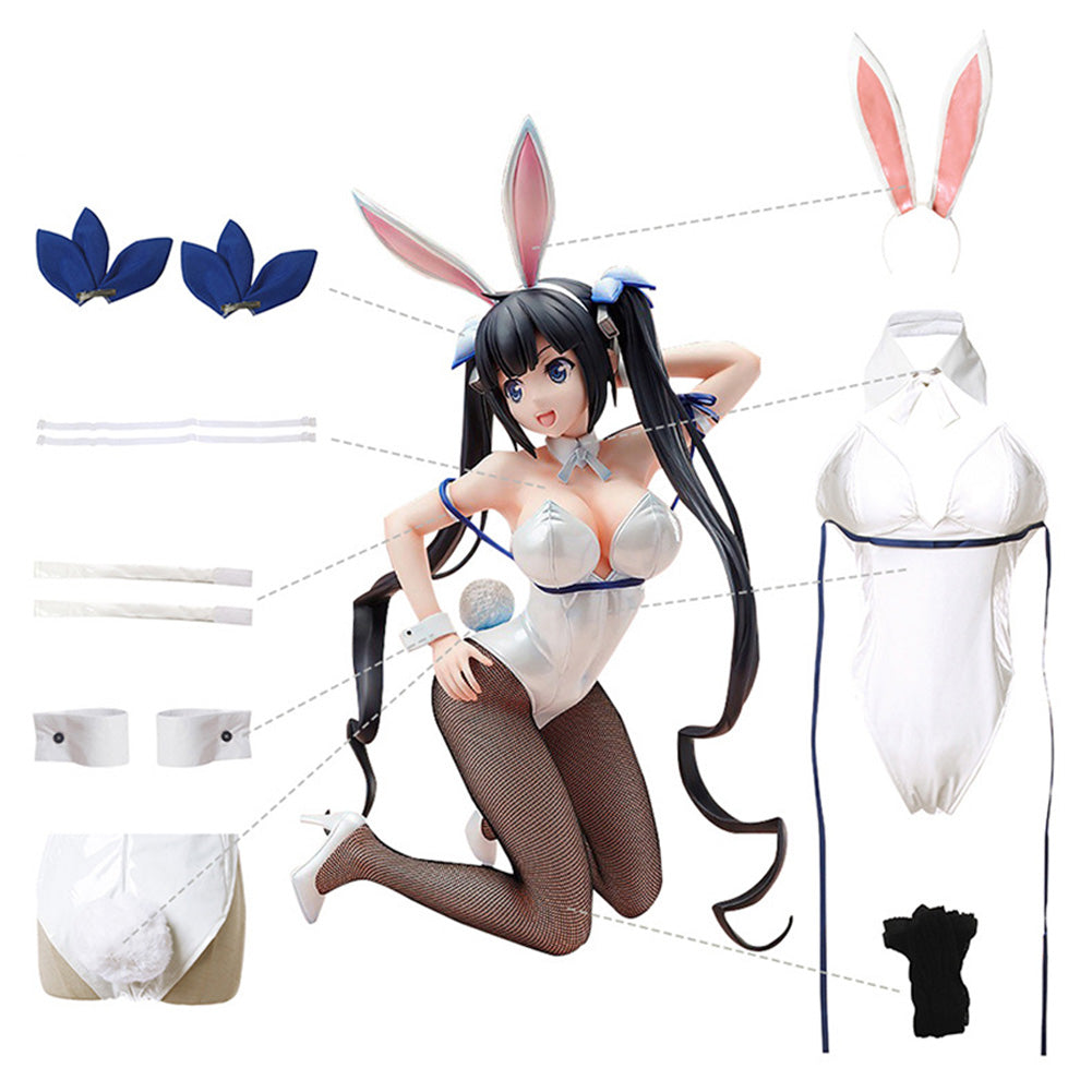 Is It Wrong to Try to Pick Up Girls in a Dungeon? Hestia Halloween Carnival Suit Cosplay Costume Bunny Girl Jumpsuit Outfits