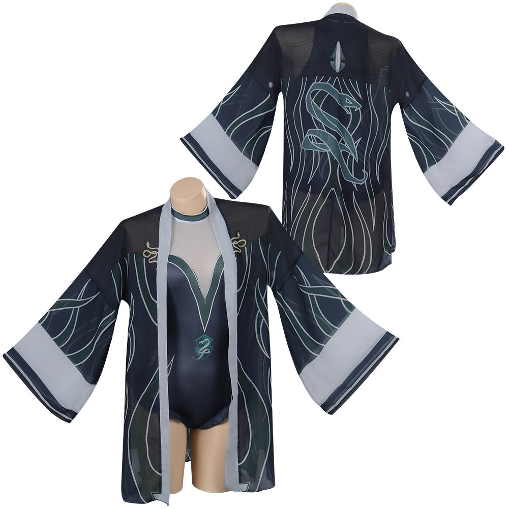 Hogwarts Legacy Slytherin Swimsuit Cloak Outfits Halloween