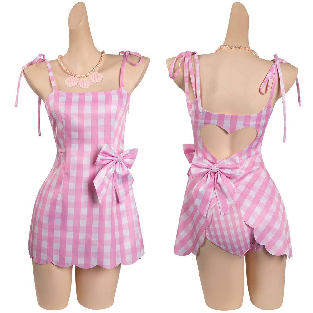 Barbie Movie Pink Plaid Skirt for Kids Children Outfits Halloween Carnival Cosplay Costume