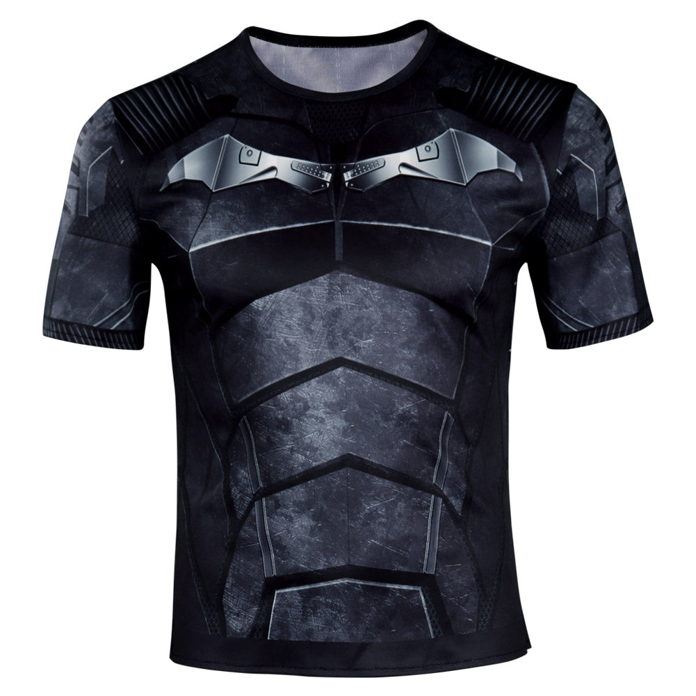 The Batman2022 Bruce Wayne Cosplay T-shirt Adult Summer Casual Short Sleeve Shirt Halloween Carnival Suit