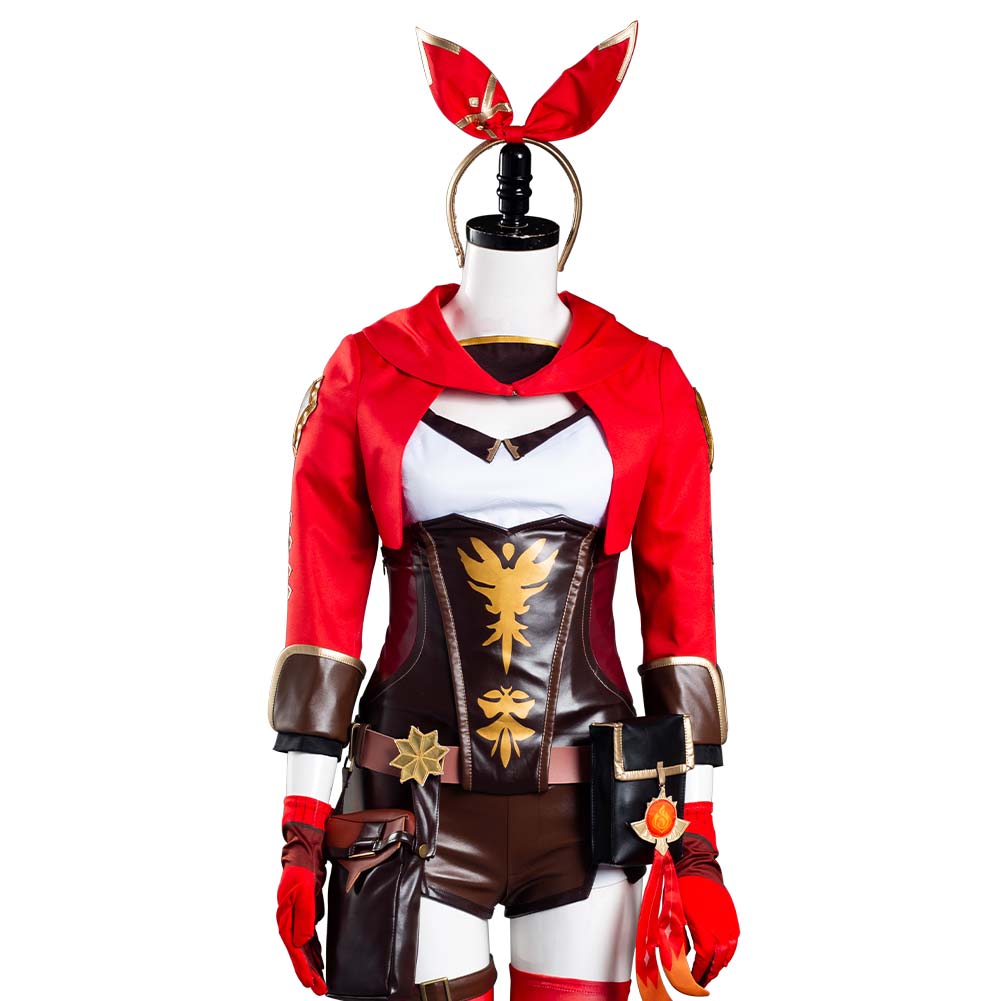 Genshin Impact Amber Halloween Carnival Suit Cosplay Costume Jumpsuit Outfits