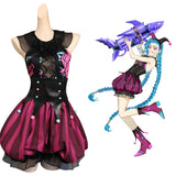 Arcane: League of Legends Jinx Clown Dress Outfits Halloween Carnival Suit Cosplay Costume