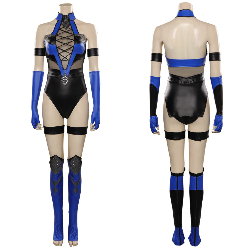 Mortal Kombat 4 Kitana Halloween Carnival Suit Cosplay Costume Jumpsuit Outfits