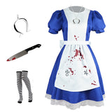 Game Alice: Madness Returns Alice Liddell Women Maid Dress Cosplay Costume Outfits Halloween Carnival Suit