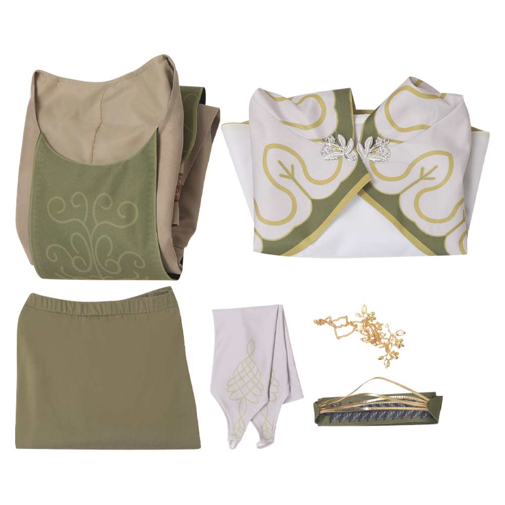 Animistic Robe Game Dragon's Dogma Doireann Women Green Suit Cosplay Costume Outfits ...