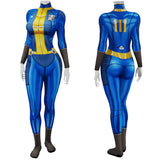 Game Fallout 4 Shelter Women Blue Jumpsuit Cosplay Costume Outfits Halloween Carnival Suit