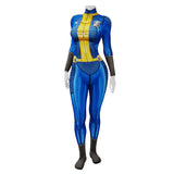 Game Fallout 4 Shelter Women Blue Jumpsuit Cosplay Costume Outfits Halloween Carnival Suit