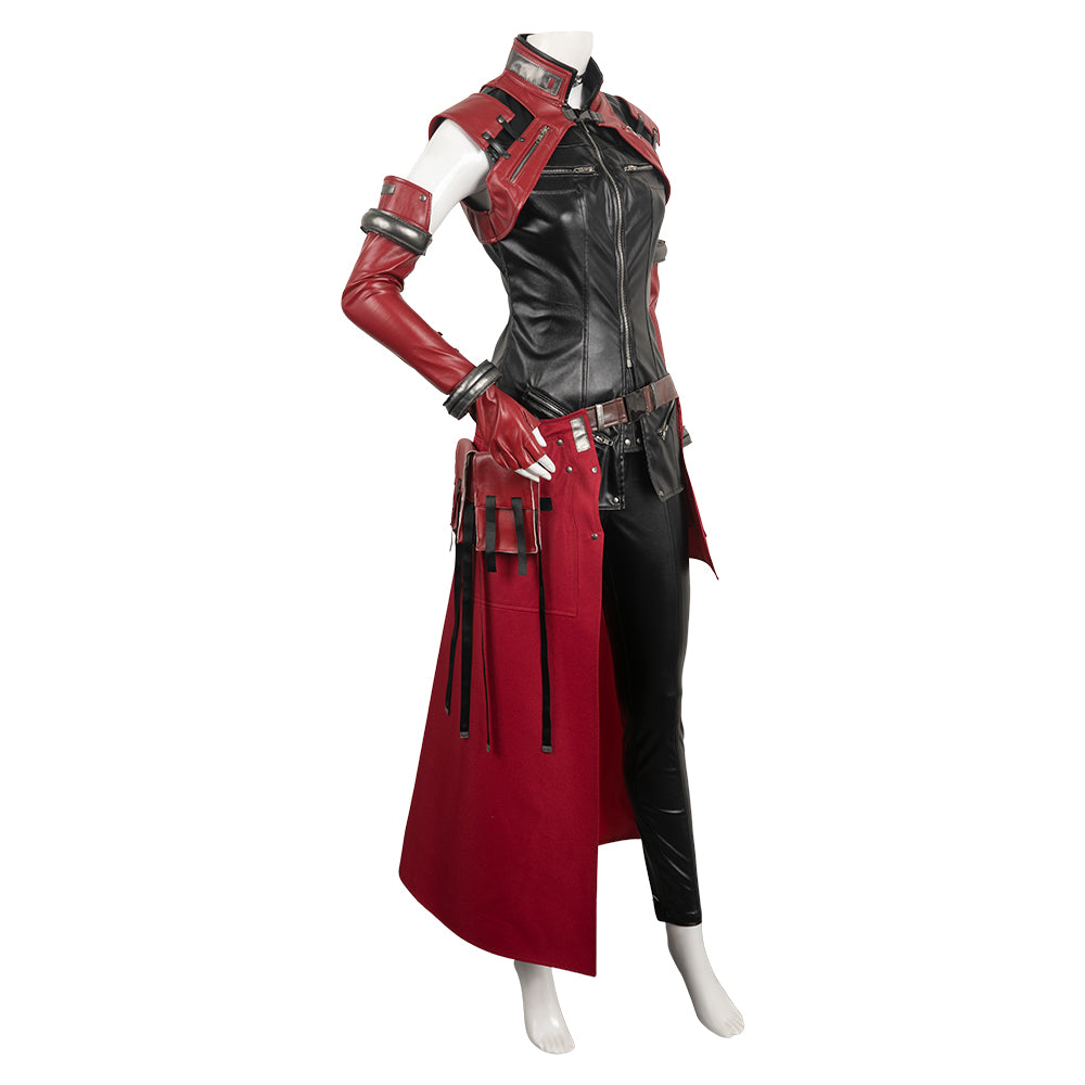 Game Final Fantasy VII Remake Aerith Gainsborough Women Red Suit Cosplay Costume Outfits Halloween Carnival Suit