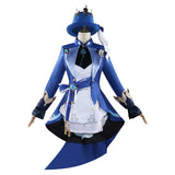 Game Genshin Impact Focalors Women Blue Suit Cosplay Costume Outfits Halloween Carnival Suit