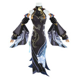 Game Genshin Impact Shenhe Women Black Suit Cosplay Costume Outfits Halloween Carnival Suit