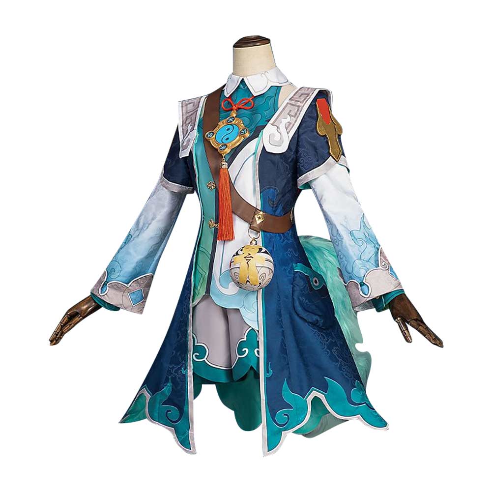 Game Honkai: Star Rail HuoHuo Women Green Suit Cosplay Costume Outfits Halloween Carnival Suit