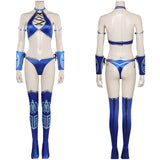 Game Mortal Kombat 1 Kitana Women Blue Bikini Suit Cosplay Costume Outfits Halloween Carnival Suit
