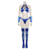 Game Mortal Kombat 1 Kitana Women Blue Bikini Suit Cosplay Costume Outfits Halloween Carnival Suit