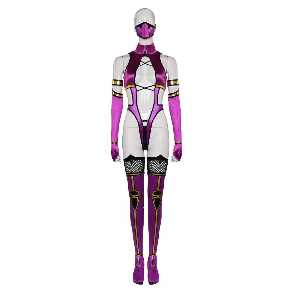 mortal kombat dress Jade Costume: Lycra Cosplay, Halloween (Full Costume or Pattern) way stretch Lycra with chains hanging at the side Halloween Ninja Costume Women Sexy