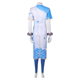 Game Street Fighter Chun Li Women Blue Combat Suit Cosplay Costume Outfits Halloween Carnival Suit