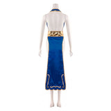 Game Street Frighter Chun Li Blue Cheongsam Chun Li Cosplay Costume Outfits Halloween Carnival Suit