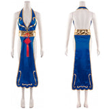 Game Street Frighter Chun Li Blue Cheongsam Chun Li Cosplay Costume Outfits Halloween Carnival Suit