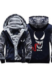 2018 Venom Symbiote Thick Fleece Camouflage Winter Jacket Zip Up Hoodie