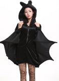Halloween Sexy Black Bat Wings Womens Adult Cosplay Costume