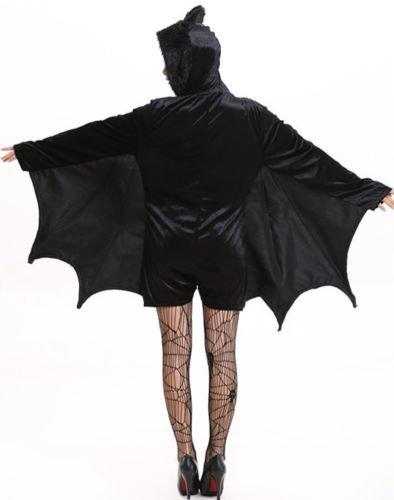Halloween Sexy Black Bat Wings Womens Adult Cosplay Costume