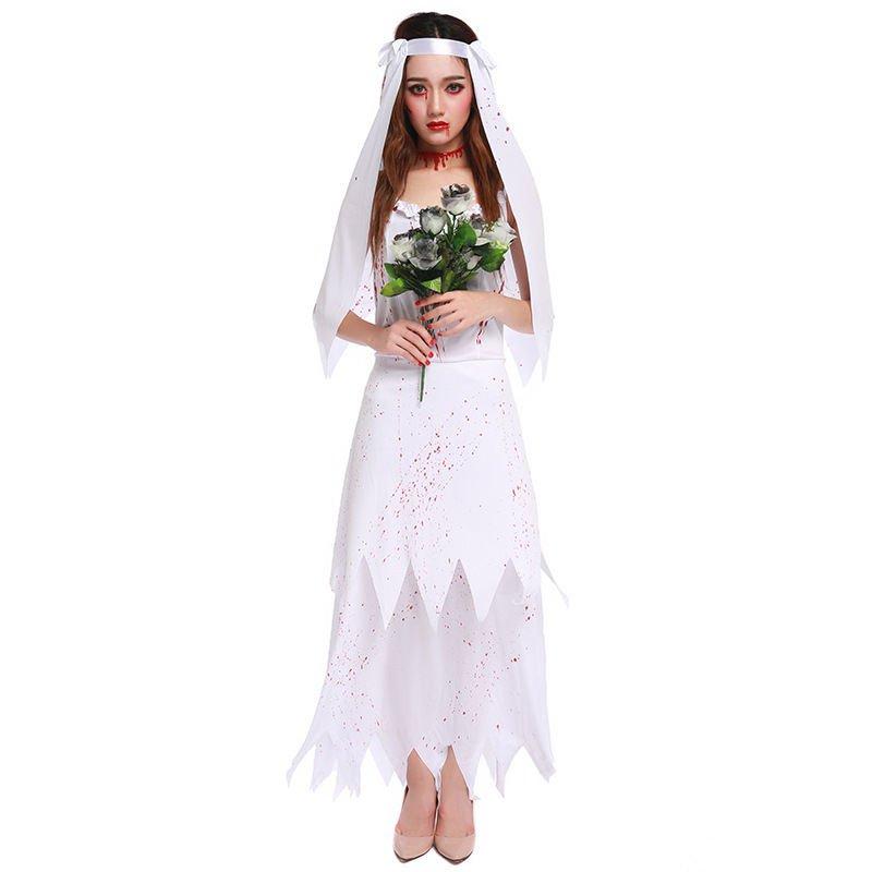 Halloween Sexy Zombie Bride Adult Ghost Dress Cosplay Costume