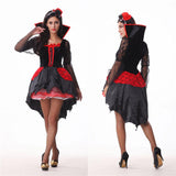 Halloween Vampire Sexy Womens Gown Robe Cloak Adult Suit Dress Cosplay Costume Suit Dress