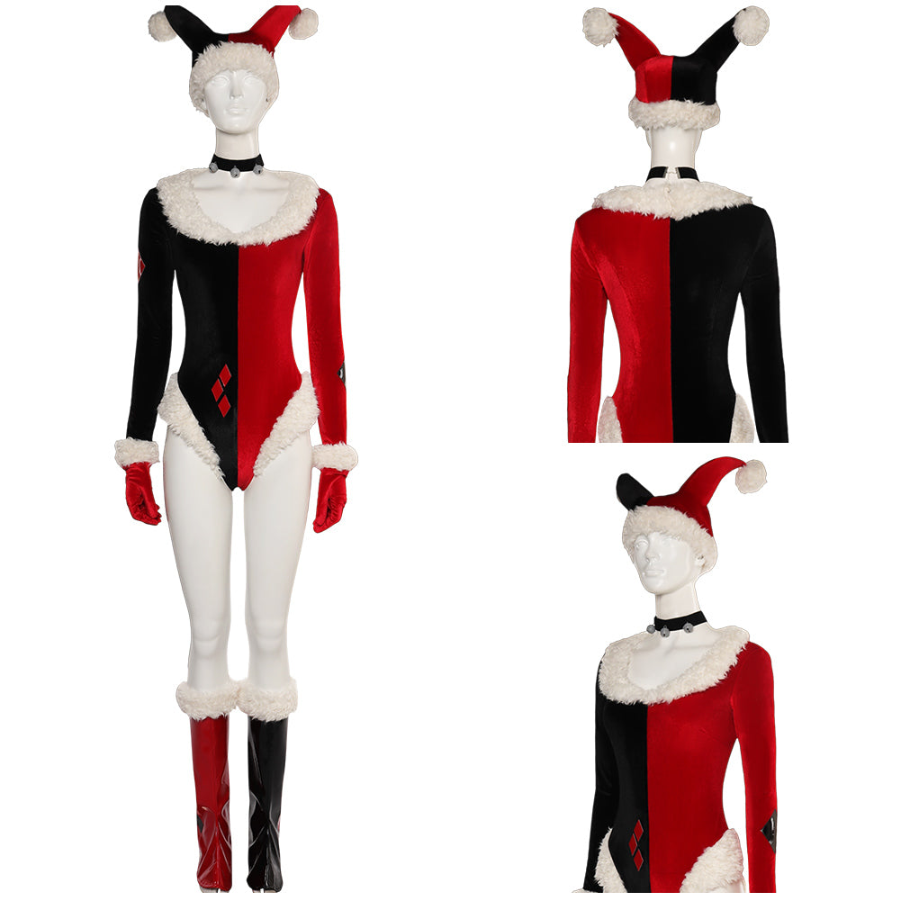 Harley Quinn Christmas Cosplay Costume Outfits Halloween Carnival Suit