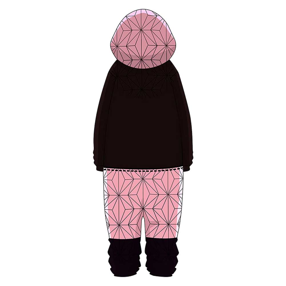 Kamado Nezuko Kids Children Pink and Black Pajamas Cosplay Costume Outfits Halloween Carnival Suit