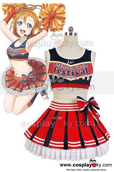 LoveLive! Honoka Kousaka Cheerleaders Uniform Cosplay Costume
