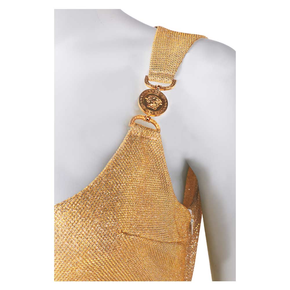 argylle movie gold dress @dualipa you look stunning as a super-spy in Versace in Argylle! Love you so much