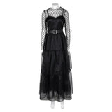 Movie Lisa Frankenstein 2024 Misty Women Black Dress Cosplay Costume Outfits Halloween Carnival Suit