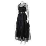 Movie Lisa Frankenstein 2024 Misty Women Black Dress Cosplay Costume Outfits Halloween Carnival Suit