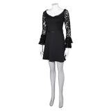 Movie Lisa Frankenstein Misty Women Black Lace Long-sleeved Dress Cosplay Costume Outfits Halloween Carnival Suit