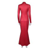 Movie Madame Web 2024 Women Red Dress Cosplay Costume Outfits Halloween Carnival Suit