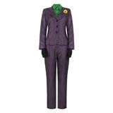 Movie The Joker Women Purple Striped Cosplay Costume Outfits Halloween Carnival Suit