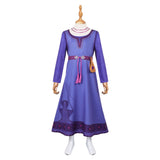 Movie Wish Asha Kids Chidren Purple Dress Cosplay Costume Outfits Halloween Carnival Suit