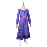 Movie Wish Asha Kids Chidren Purple Dress Cosplay Costume Outfits Halloween Carnival Suit