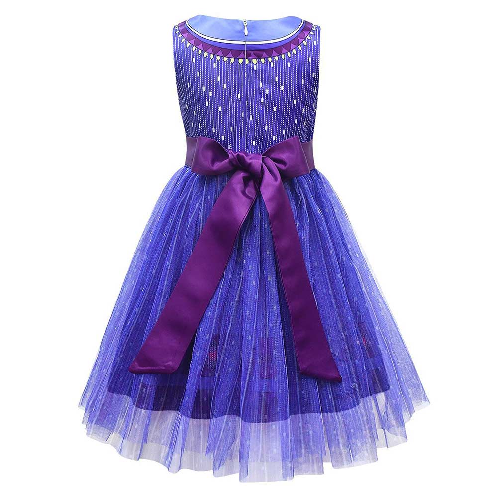 Movie Wish Asha Cosplay Costume Purple Dress for Women Girls
