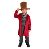 Movie Wonka 2023 Wonka Kids Children Outfit Cosplay Costume Outfits Halloween Carnival Suit