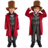 Movie Wonka 2023 Wonka Kids Children Outfit Cosplay Costume Outfits Halloween Carnival Suit