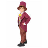 Movie Wonka 2023 Wonka Kids Children Purple Outfit Cosplay Costume Outfits Halloween Carnival Suit