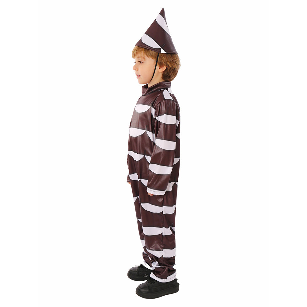 Movie Wonka Kids Children Chocolate Jumpsuit Cosplay Costume Outfits Halloween Carnival Suit