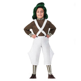 Movie Wonka Oompa Kids Children Cosplay Costume Outfits Halloween Carnival Suit